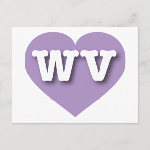 I love West Virginia - WV Lavender Heart Postcard