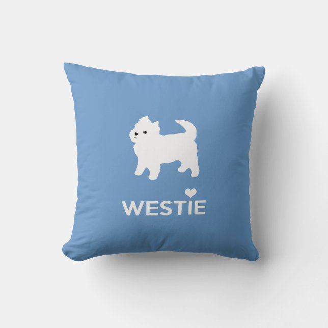 I Love Westie Dogs - West Highland White Terrier Cushion (Front)