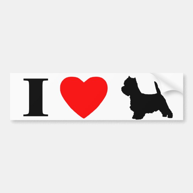 I Love Westies Bumper Sticker (Front)