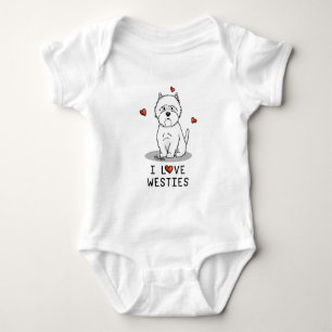 I Love Westies - West Highland White Terriers Baby Bodysuit