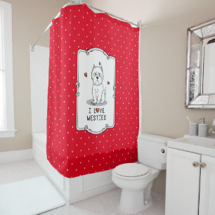 I Love Westies - West Highland White Terriers Shower Curtain