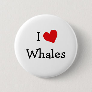 I Love Whales 6 Cm Round Badge