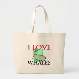I Love Whales Large Tote Bag