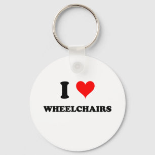 I Love Wheelchairs Key Ring