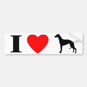 I Love Whippets Bumper Sticker