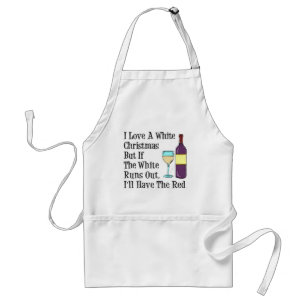 I Love White Christmas Wine Humor Standard Apron