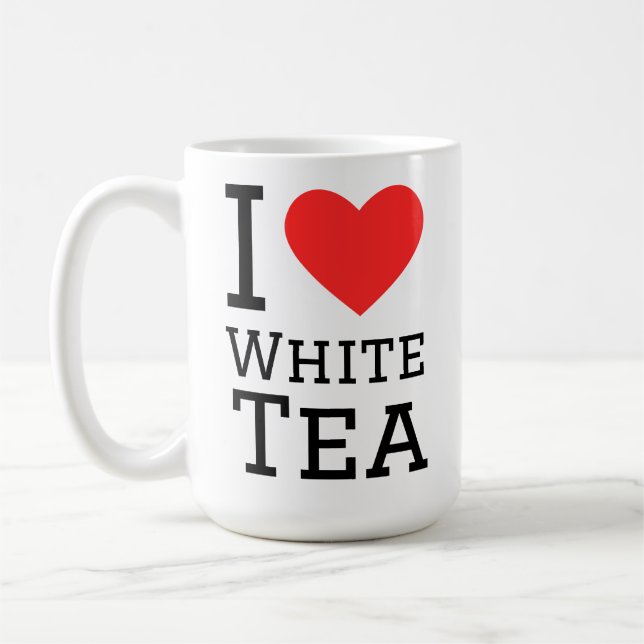I love white tea coffee mug (Left)