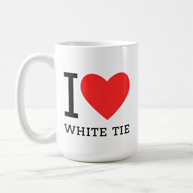 I love white tie coffee mug (Left)