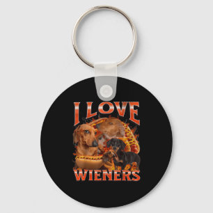 I Love Wieners Funny Offensive Dachshund Bootleg G Key Ring