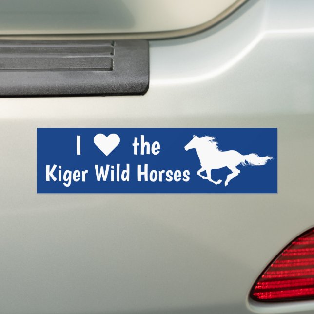 I Love Wild Horses Bumper Sticker (On Car)