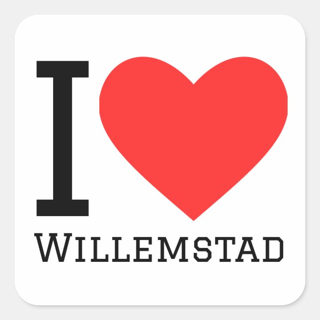 I love Willemstad Square Sticker (Front)