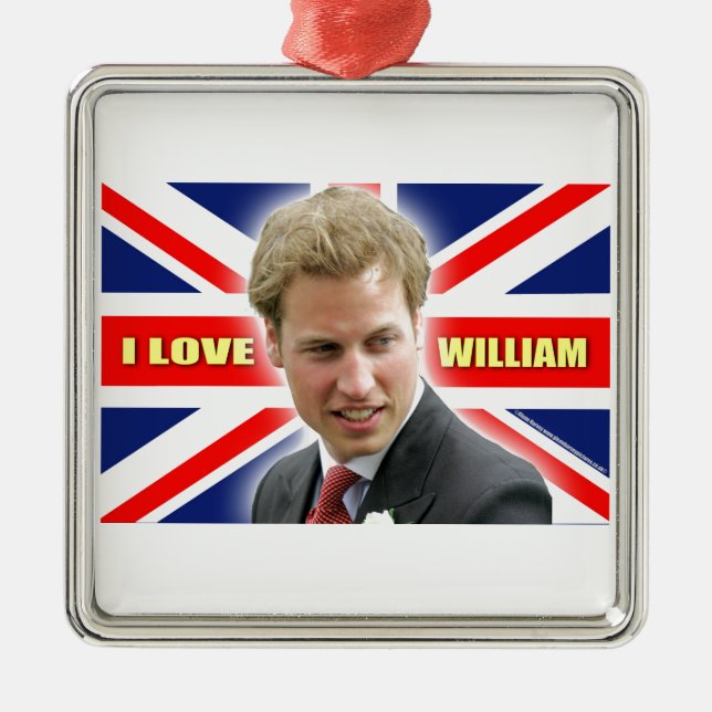 I Love William Metal Tree Decoration (Front)