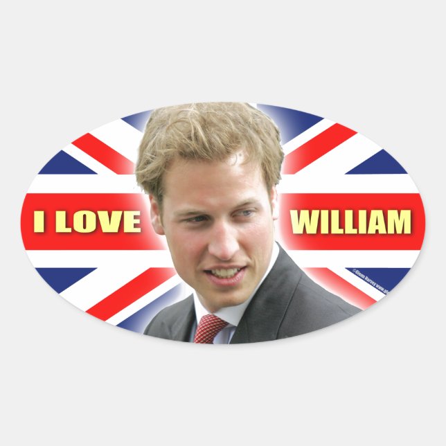 I Love William Oval Sticker (Front)