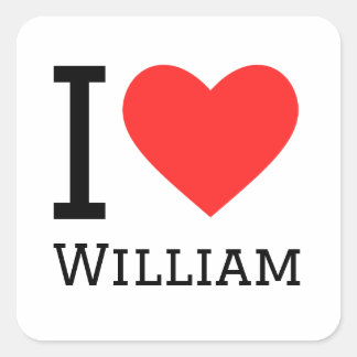 I love william square sticker