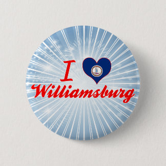 I Love Williamsburg, Virginia 6 Cm Round Badge
