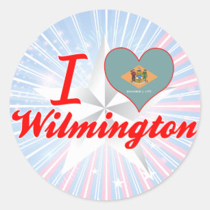 I Love Wilmington, Delaware Classic Round Sticker