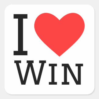 I love win square sticker