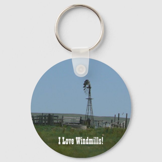 I Love Windmills! Key Ring (Front)