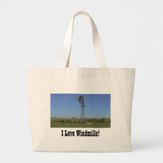I Love Windmills! Large Tote Bag