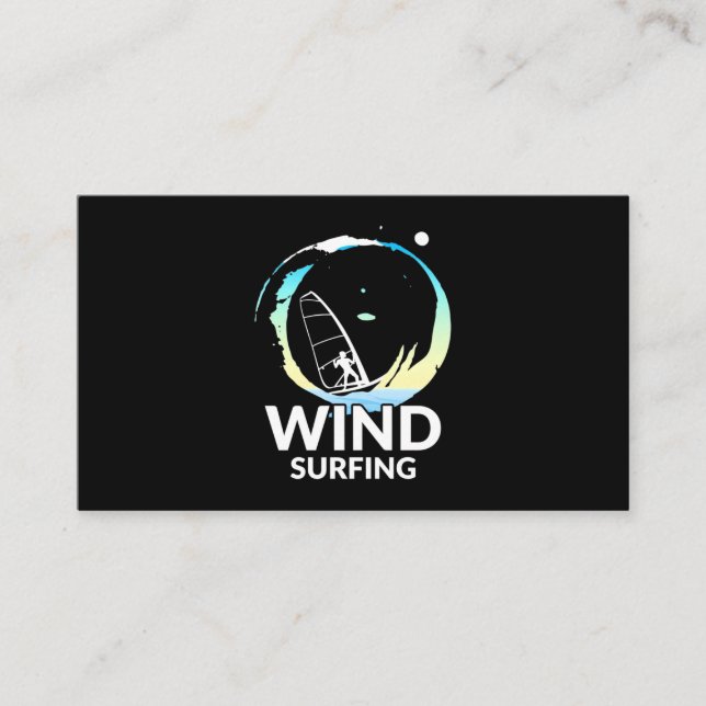 I Love Windsurfing Business Card (Front)