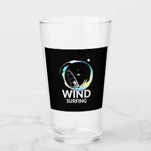 I Love Windsurfing Glass