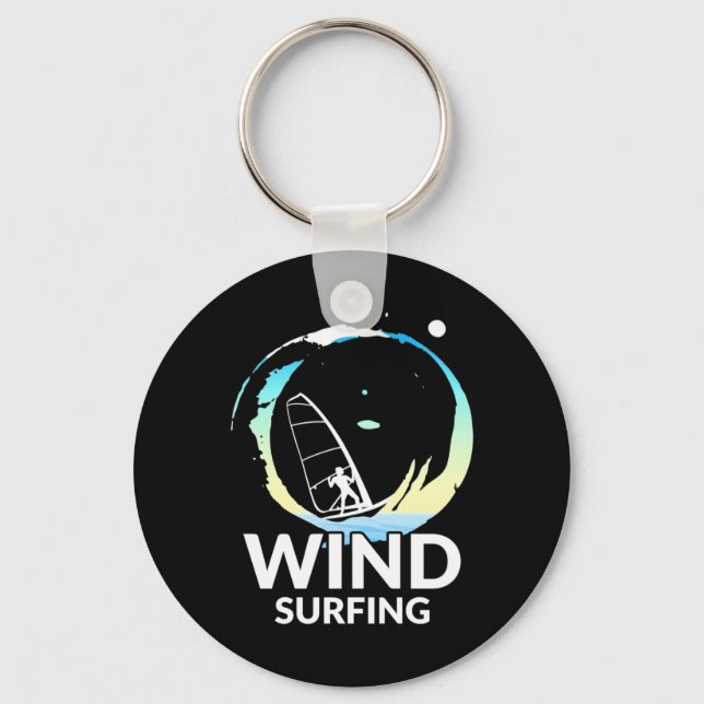 I Love Windsurfing Key Ring (Front)
