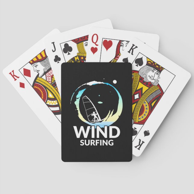 I Love Windsurfing Playing Cards (Back)