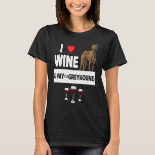 I Love Wine and My Italian Greyhound Dog Mum Dad D T-Shirt