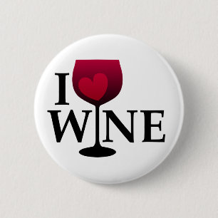 I Love Wine Button