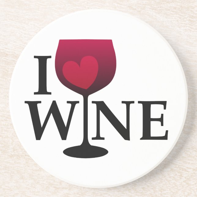 I Love Wine Coaster (Front)