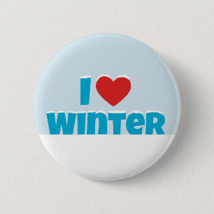 I love Winter 6 Cm Round Badge