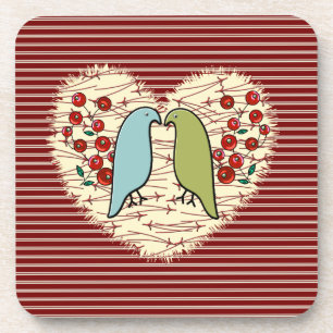 I Love Winter Birds and Berries Coaster