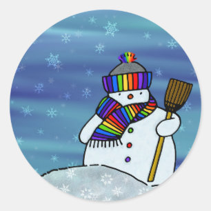 I love winter! classic round sticker