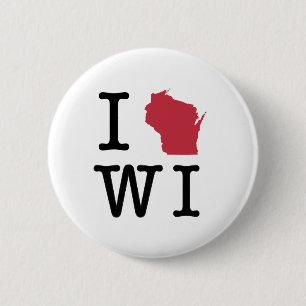 I Love Wisconsin 6 Cm Round Badge