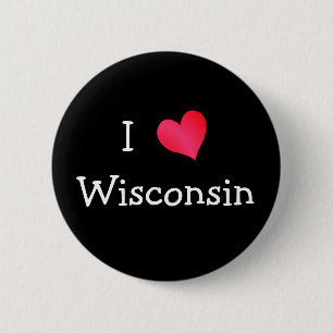 I Love Wisconsin 6 Cm Round Badge