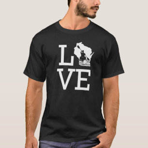 I Love Wisconsin Kayaking T-Shirt