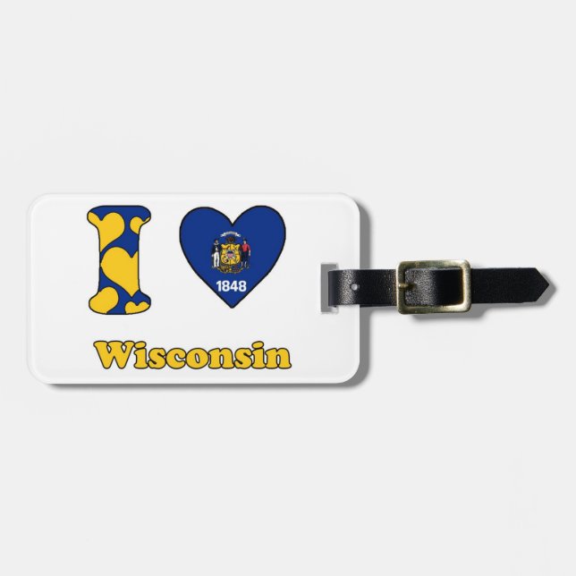 I love Wisconsin Luggage Tag (Front Horizontal)