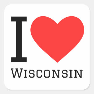 I love Wisconsin  Square Sticker