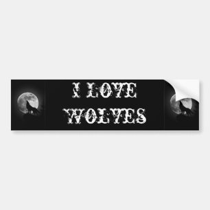 I Love Wolves Bumper Sticker