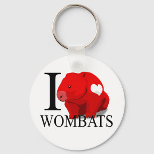 I Love Wombats Keychains