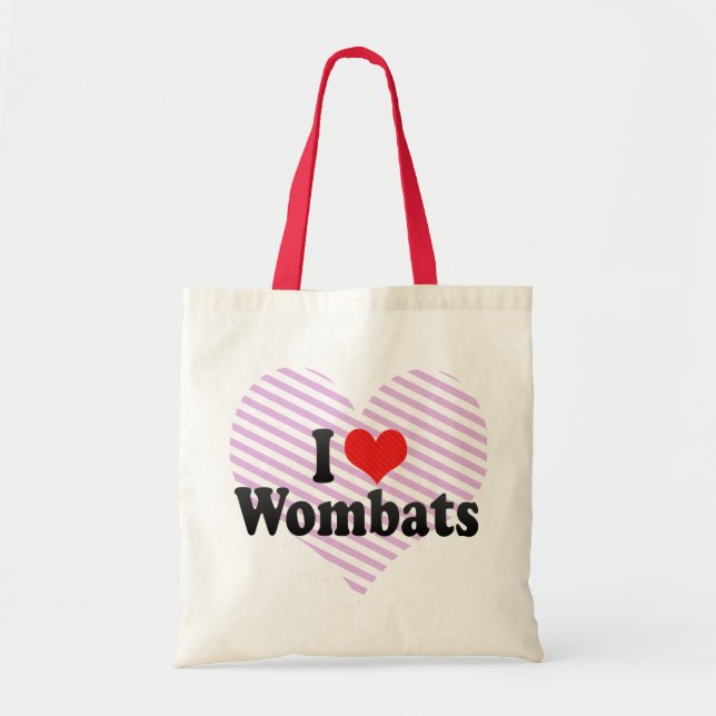 I Love Wombats Tote Bag (Front)