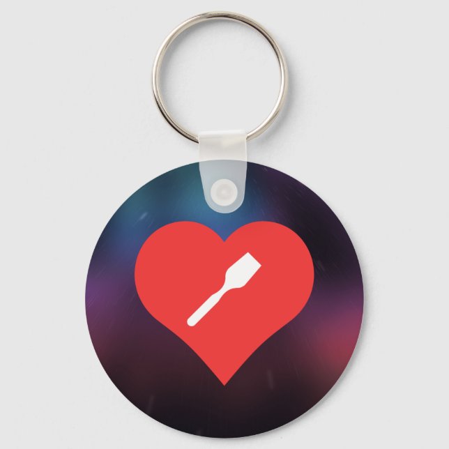 I Love Wooden Spatulas Key Ring (Front)