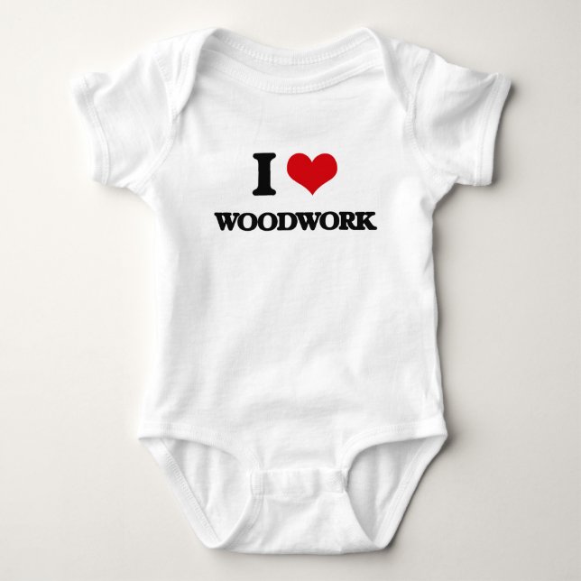 I love Woodwork Baby Bodysuit (Front)