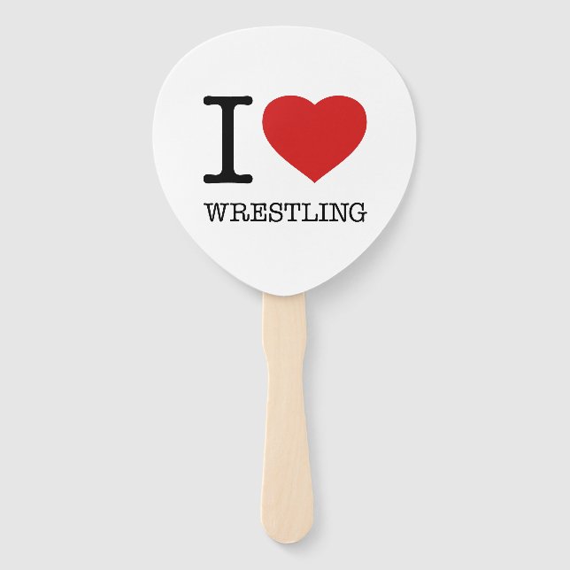 I LOVE WRESTLING HAND FAN (Front)