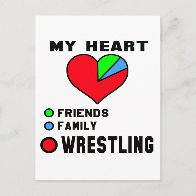 I love Wrestling. Postcard (Front)