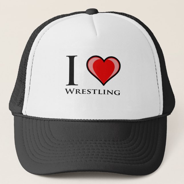 I Love Wrestling Trucker Hat (Front)