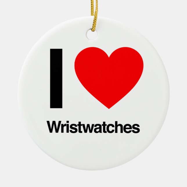 i love wristwatches ceramic tree decoration (Front)
