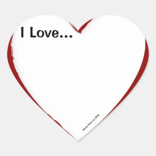 I Love... (Write In) Heart Stickers
