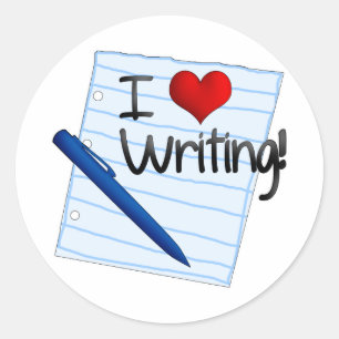I Love Writing Classic Round Sticker
