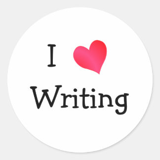 I Love Writing Classic Round Sticker